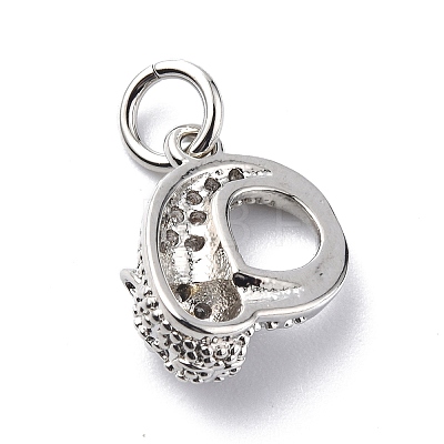 Brass Micro Pave Cubic Zirconia Charms ZIRC-F131-03P-1