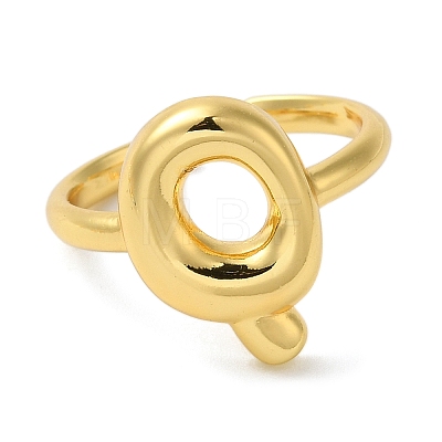 Initials Brass Open Cuff Ring for Women RJEW-N046-02Q-G-1