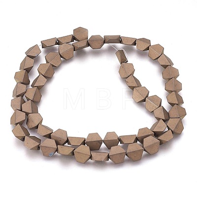 Electroplated Non-magnetic Synthetic Hematite Beads Strands G-P392-O-1