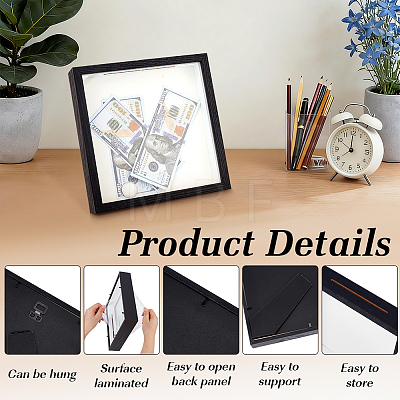4Pcs Plywood Money Box Photo Frames ODIS-WA0001-16C-1