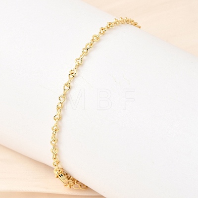 Brass Infinity Link Chain Bracelets for Women BJEW-F531-01G-1