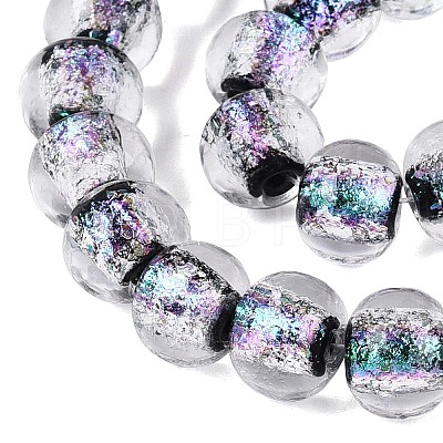 Handmade Foil Glass Beads Strands FOIL-Q002-01A-02-1