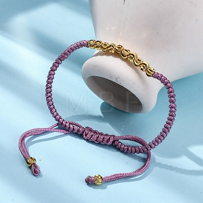 Polyester Cord Braided Bead Bracelets for Women BJEW-L698-01G-01-1