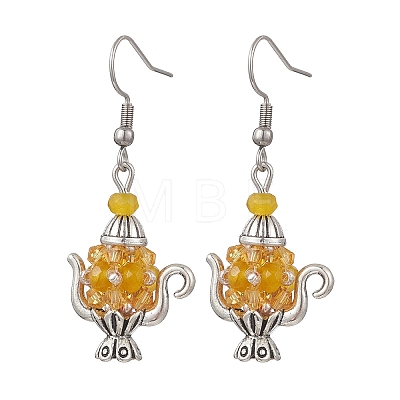Glass Seed Beaded Dangle Earrings EJEW-MZ00703-01-1