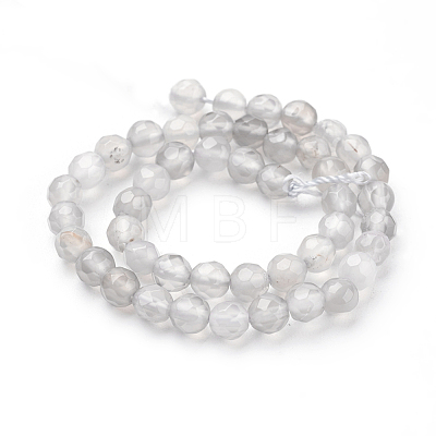 Natural Grey Agate Beads Strands G-G067-4mm-1-1