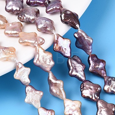 Natural Baroque Keshi Pearl Beads Strands PEAR-S022-01B-1