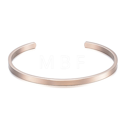 304 Stainless Steel Cuff Bangles BJEW-K173-02RG-1