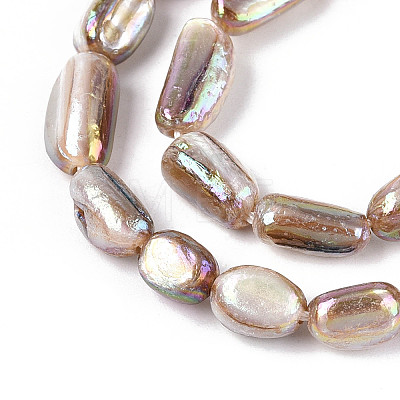Electroplated Natural Freshwater Shell Beads Strands SHEL-T020-33-1