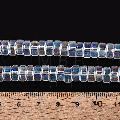 AB Color Plated Transparent Glass Beads Strands GLAA-T026-4x8mm-T06-1