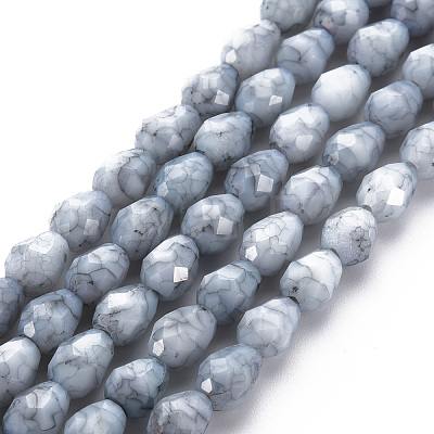 Opaque Baking Painted Glass Beads Strands EGLA-N006-007E-1