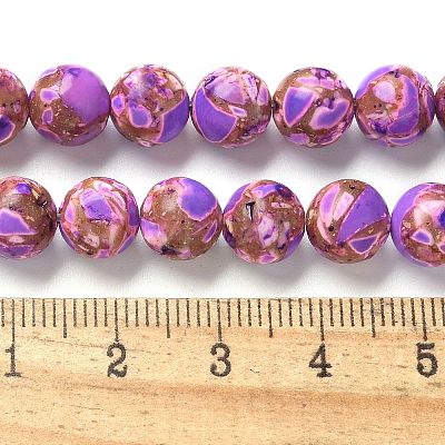 Dyed Synthetic Imperial Jasper Beads Strands G-C168-02F-1