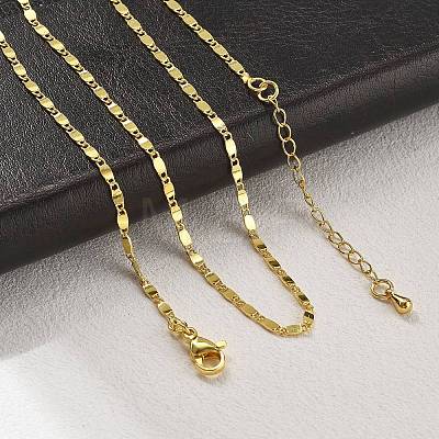 Brass Oval Link Chain Necklaces for Women NJEW-D302-26G-1