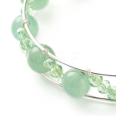 Natural & Synthetic Mixed Gemstone Beads Reiki Healing Cuff Bangles Set for Girl Women X1-BJEW-TA00023-1