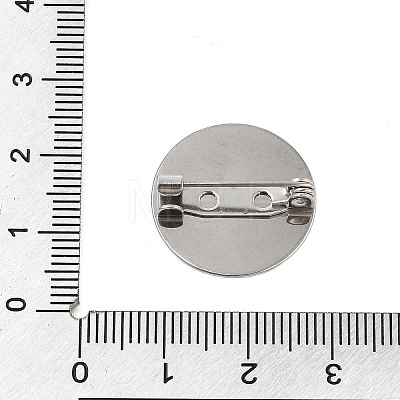 304 Stainless Steel Brooch Cabochon Settings STAS-E547-08I-P-1