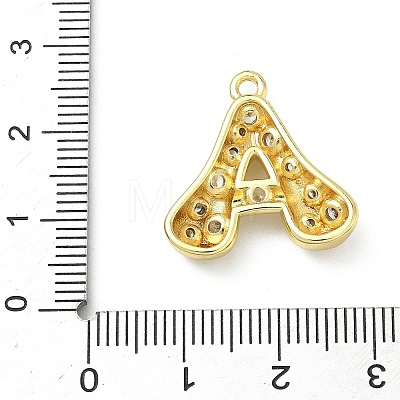 Brass Micro Pave Clear Cubic Zirconia Pendants KK-I476-02G-1