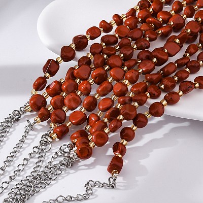 Natural Red Jasper Beaded Bracelets for Women G-P563-07P-10-1