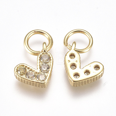 Brass Micro Pave Cubic Zirconia Charms ZIRC-F111-08G-04-1