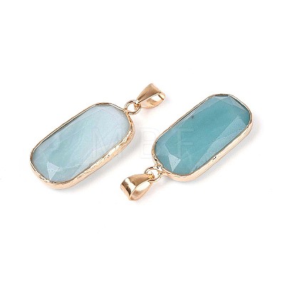 Natural Flower Amazonite Pendants G-N349-03E-G-1