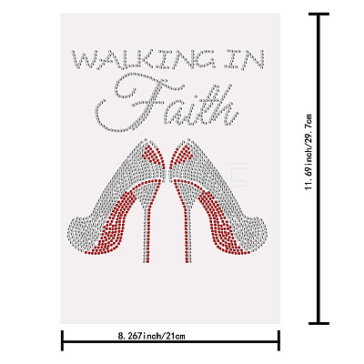 High-heeled Shoes Glass Rhinestone Patches DIY-WH0303-009-1