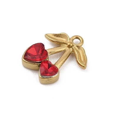 304 Stainless Steel Glass Charms STAS-D366-06B-G-1
