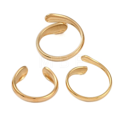 304 Stainless Steel Teardrop Open Cuff Rings for Women RJEW-C095-06G-1