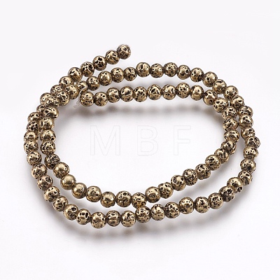 Electroplate Natural Lava Rock Beads Strands G-I200-17D-1