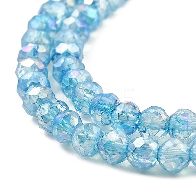 Spray Painted Imitation Jade Glass Beads Strands GLAA-P058-01A-1
