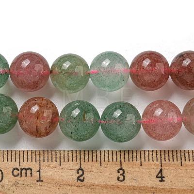 Natural Red and Green Strawberry Quartz Beads Strands G-B099-C03-06-1