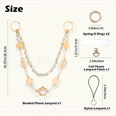 1Pc Acrylic Beaded Mobile Straps AJEW-SZ0002-82B-1