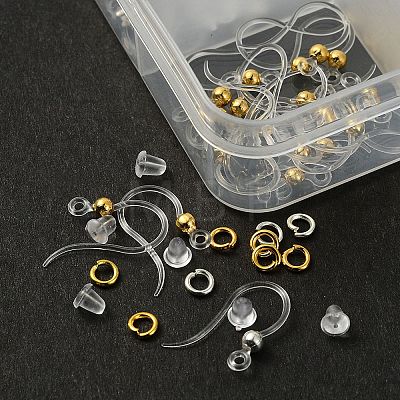 40Pcs 2 Color Eco-Friendly Plastic Earring Hooks DIY-YW0007-13-1