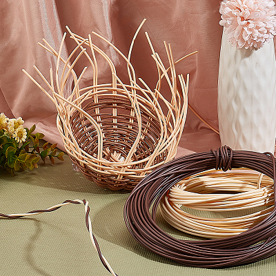 DIY Plastic Imitation Rattan Basket Weaving Kit KY-WH0045-38-1