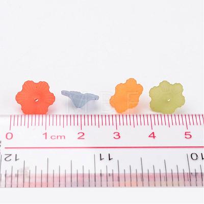 Mixed Color Transparent Frosted Acrylic Flower Bead Caps X-PL561M-1