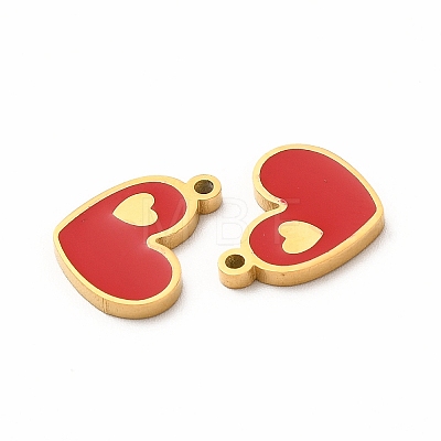Ion Plating(IP) 304 Stainless Steel Enamel Charms STAS-F291-08G-1