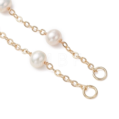 Natural Cultured Freshwater Pearl Beads & Brass Cable Chain Bracelet Making AJEW-JB01450-1