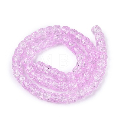 Crackle Transparent Glass Beads Strands GLAA-N069-03A-08-1