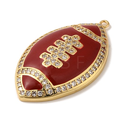 Rack Plating Brass Enamel with Cubic Zirconia Pendant KK-A229-32G-06-1