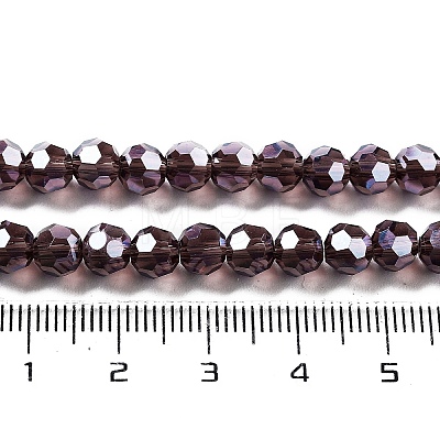 Electroplate Transparent Glass Beads Strands EGLA-A035-T6mm-A13-1