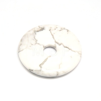 Donut/Pi Disc Natural Gemstone Pendants G-L234-30mm-13-1