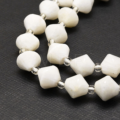 Natural White Moonstone Beads Strands G-E569-C19-1
