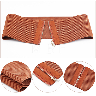 PU Leather Wide Elastic Corset Belts AJEW-WH0248-16A-1
