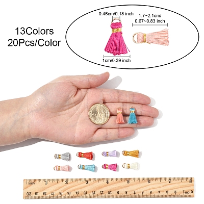20Pcs Handmade Polycotton(Polyester Cotton) Tassel Decorations FIND-FS0003-27G-1