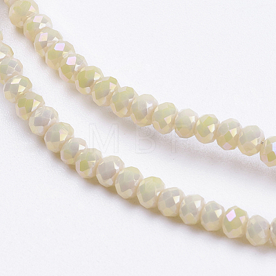 Electroplate Glass Beads Strands X-GLAA-F078-FR08-1