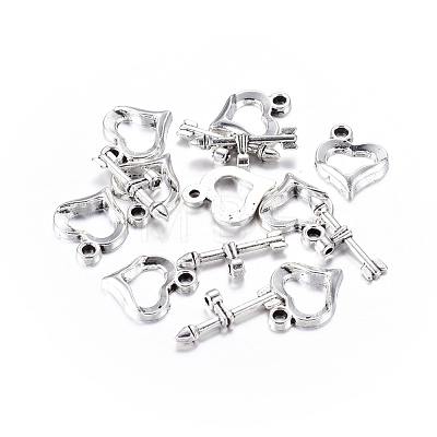 Tibetan Style Heart Toggle Clasps LF1109Y-1