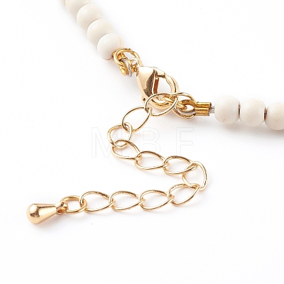 Natural Shell Initial Pendant Necklaces NJEW-JN03405-02-1
