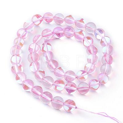 Synthetic Moonstone Beads Strands G-R375-8mm-B12-1