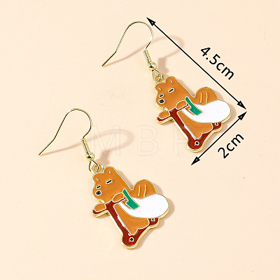 Zinc Alloy Enamel Dangle & Drop Earrings FS-WGC3D93-11-1