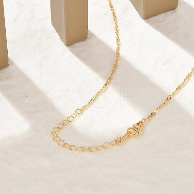 Brass Singapore Chain Necklaces for Women NJEW-Q020-01G-1