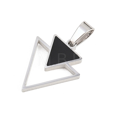 304 Stainless Steel Enamel Pendants STAS-B137-03P-1