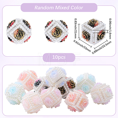 10Pcs Opaque Resin Beads RESI-PA0001-58-1