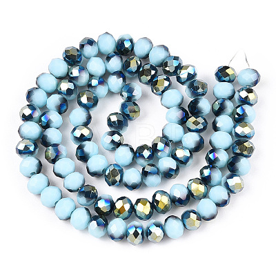 Electroplate Opaque Glass Beads Strands EGLA-A034-P6mm-S16-1